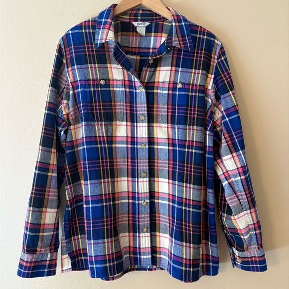 Duluth Trading Co Button Up Plaid Flannel Shirt Size Large Excellent Condition - Picture 2 of 9